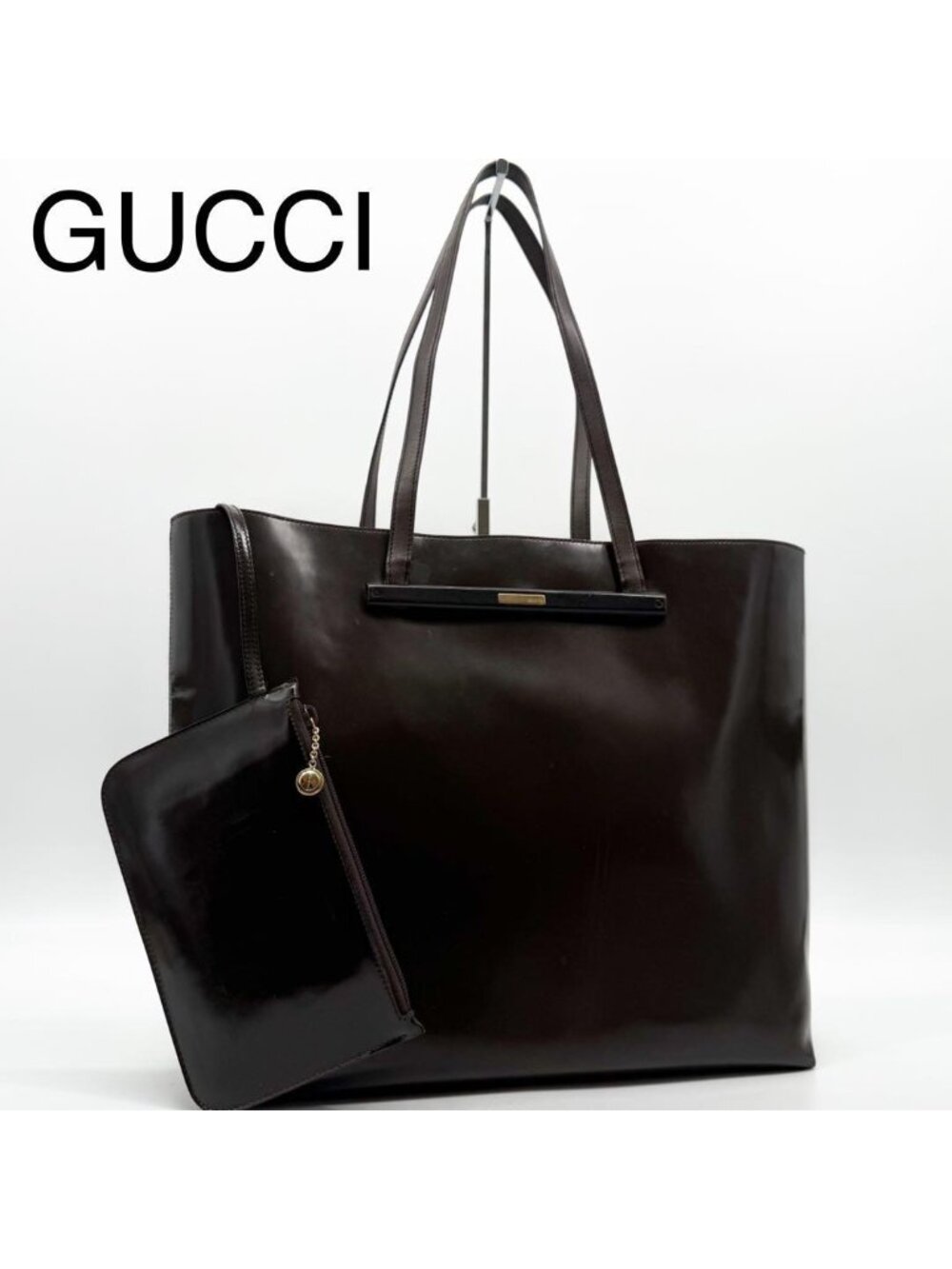 Gucci Tote Bag Cabas Leather Tom Ford Era Vintage